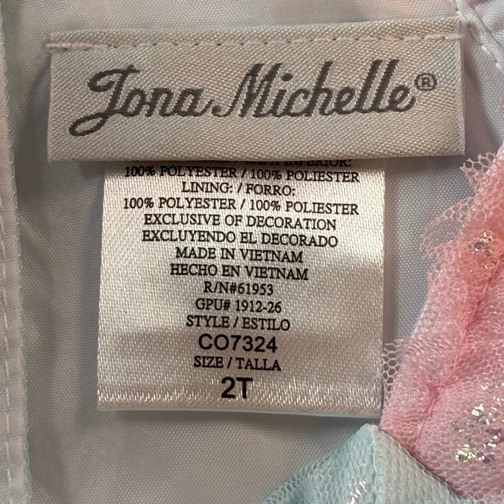 Jona Michelle Kids 2T Pastel‎ Rainbow Unicorn Tulle Party Dress CO7324 Pink Blue